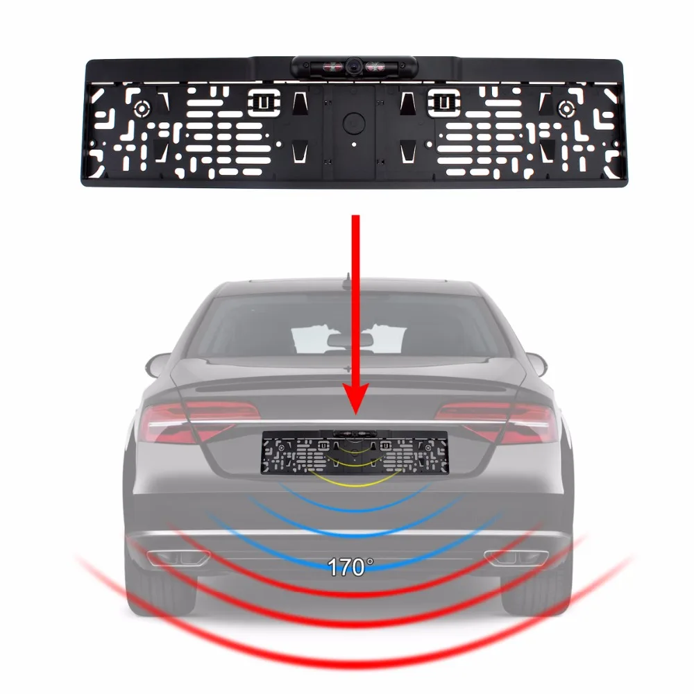DC 12V Auto Parktronic EU Car License Plate Frame Rear View Camera Night Vision Reverse Rear View Camera with 4 IR Light
DC 12V Auto Parktronic EU Car License Plate Frame Rear View Camera Night Vision Reverse Rear View Camera with 4 IR Light