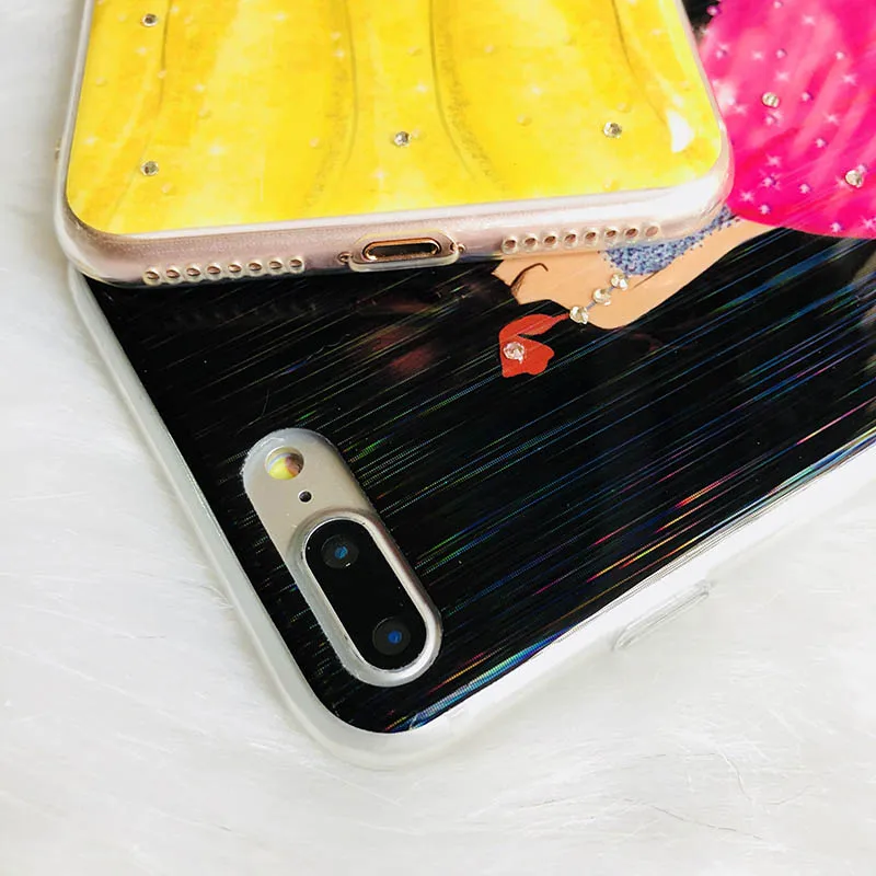Kerzzil/модный красивый чехол для телефона с платьем девочек iPhone X 8 Plus мягкие чехлы