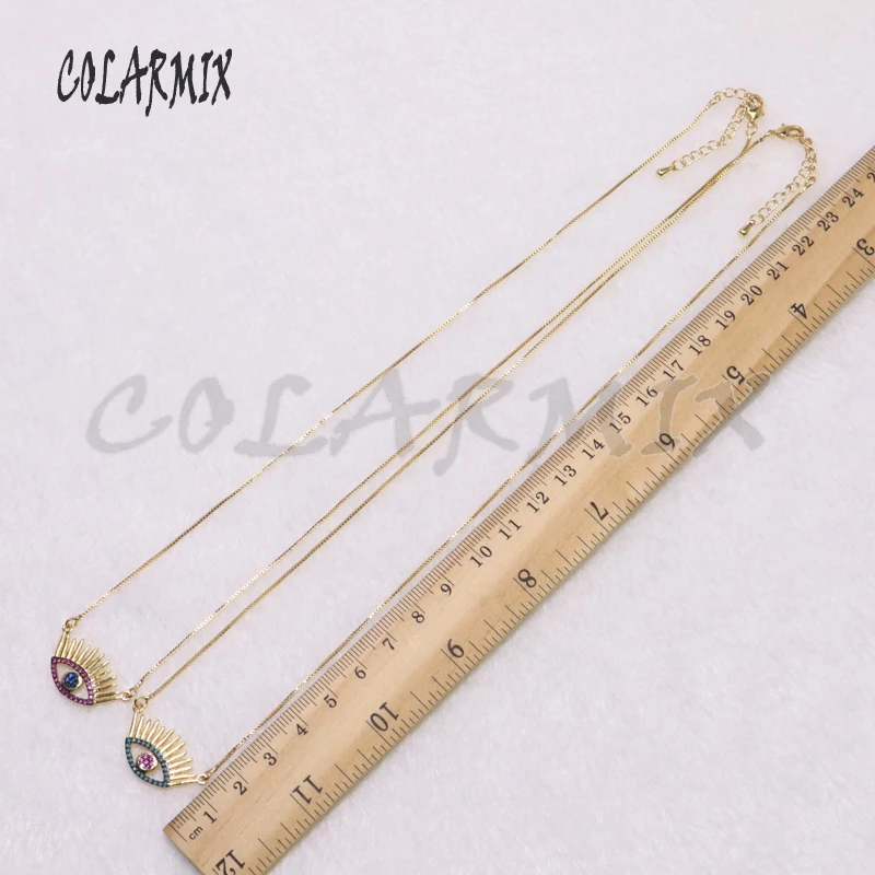6Pcs EYE shape necklace Zircon colorful crystal pendant necklace metal chain pendant necklace jewelry gift for lady 5321
6Pcs EYE shape necklace Zircon colorful crystal pendant necklace metal chain pendant necklace jewelry gift for lady 5321