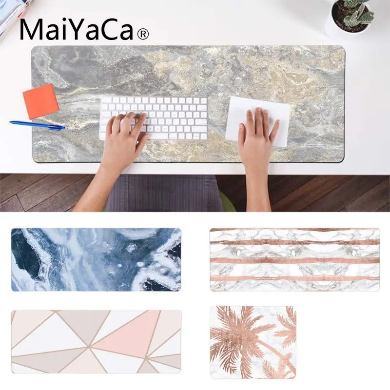 Игровой коврик для мыши MaiYaCa розовый мрамор большой компьютерный ноутбука