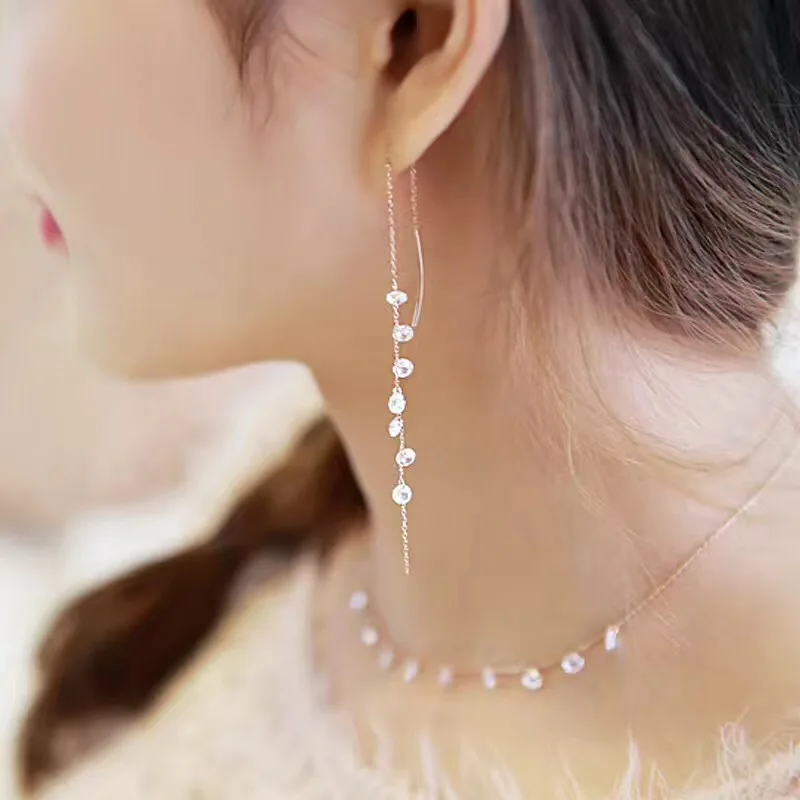 Fashion Long Tassels Drop Sterling 925 silver earrings,Crystal Love earrings for women birthday gift
Fashion Long Tassels Drop Sterling 925 silver earrings,Crystal Love earrings for women birthday gift