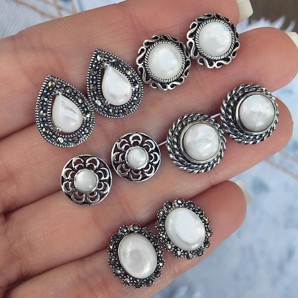 5 Pairs/Set Big Opal Stud Earrings for Women Wedding Party Boucle D'oreille Earring Jewelry Dazzling Cubic Zirconia Brincos 2020
5 Pairs/Set Big Opal Stud Earrings for Women Wedding Party Boucle D'oreille Earring Jewelry Dazzling Cubic Zirconia Brincos 2020