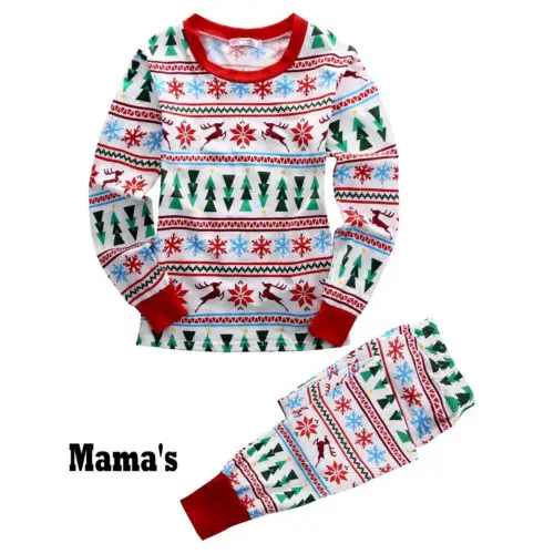 XMAS Fairy Classic Family Matching Pajamas Set Snowflake Adult Child Mama Papa Dad Sleepwear Nightwear Christmas Gift Photograph | Мать и