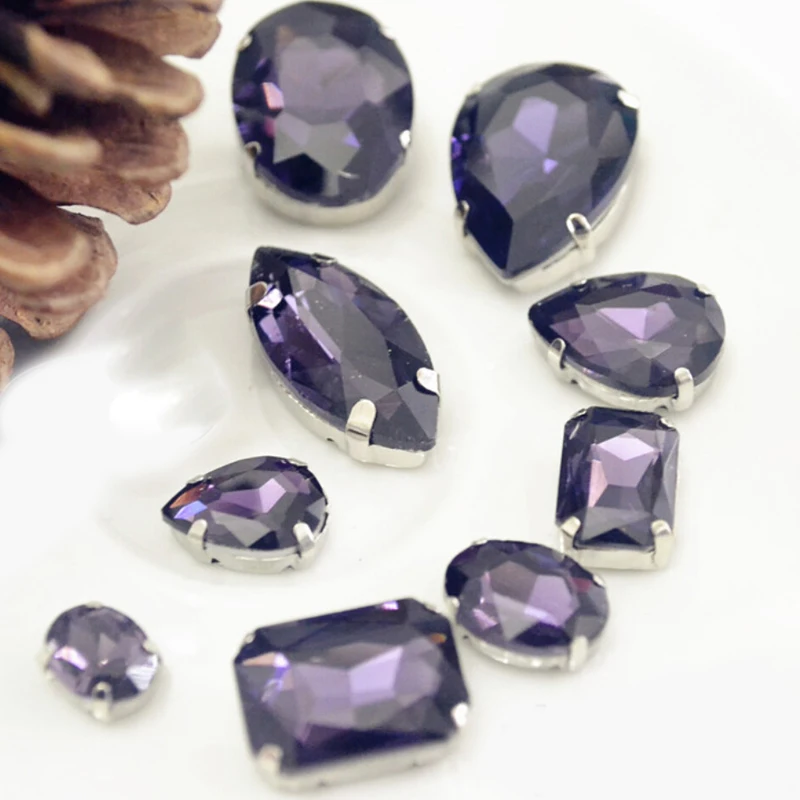 Коготь стразы капли воды Аметист Strass Rivoli 8 мм 8x13 10x14 13x18 вечерние украшения на
