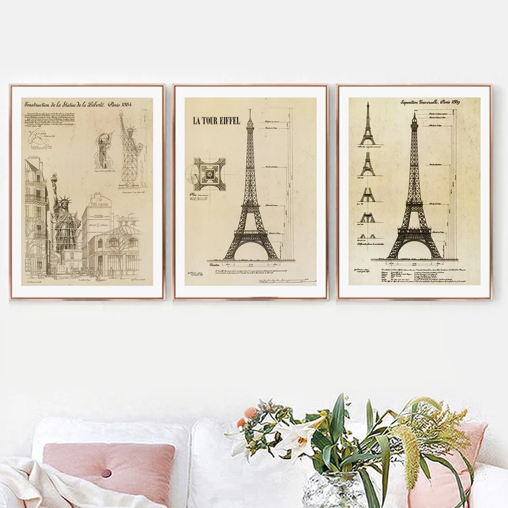 Statue of Liberty Paris Tower Blueprint Wall Art Canvas Painting Nordic Posters and Prints Wall Pictures for Living Room Decor
Statue of Liberty Paris Tower Blueprint Wall Art Canvas Painting Nordic Posters and Prints Wall Pictures for Living Room Decor