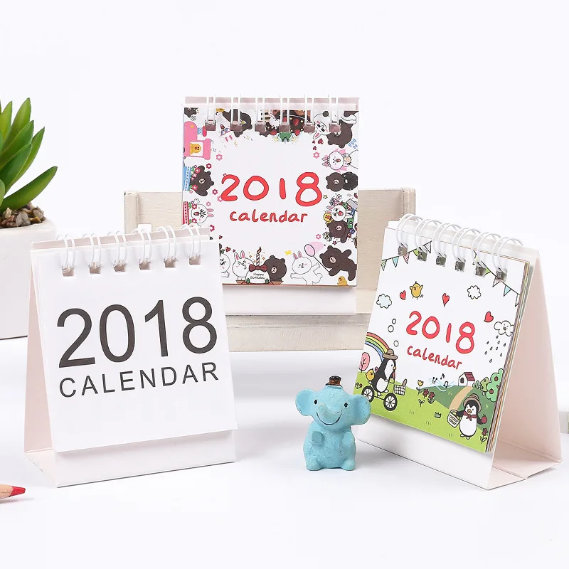 JIANWU милый мультфильм мини настольный календарь 2018 2017 маленький kawaii|calendar kawaii|mini desk