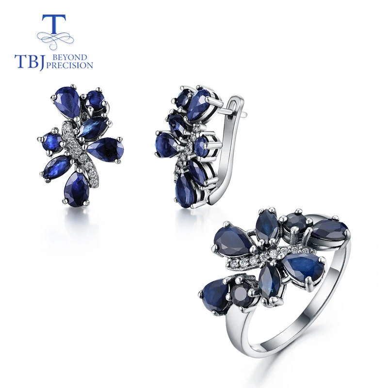 TBJ,natural sapphire set jewelry Rings and earrings flower design 925 silver suitable for women wedding or anniversary nice gift
TBJ,natural sapphire set jewelry Rings and earrings flower design 925 silver suitable for women wedding or anniversary nice gift