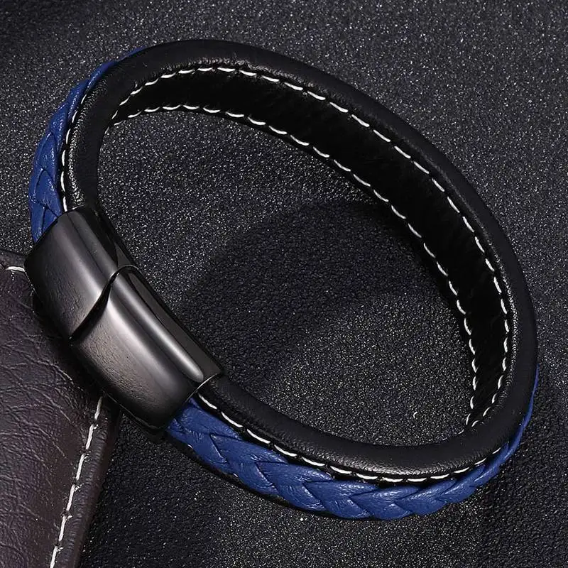 Simple Style Men's Hand-Woven Leather Bracelet Black High-Quality Metal Buckle Men's Wristband Gift BB0009
Simple Style Men's Hand-Woven Leather Bracelet Black High-Quality Metal Buckle Men's Wristband Gift BB0009