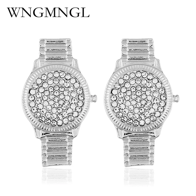 WNGMNGL Punk Watch Stud Earrings For Women Crystal Rhinestone Gold Silver Color Statement Round Earring 2018 New Jewelry
WNGMNGL Punk Watch Stud Earrings For Women Crystal Rhinestone Gold Silver Color Statement Round Earring 2018 New Jewelry