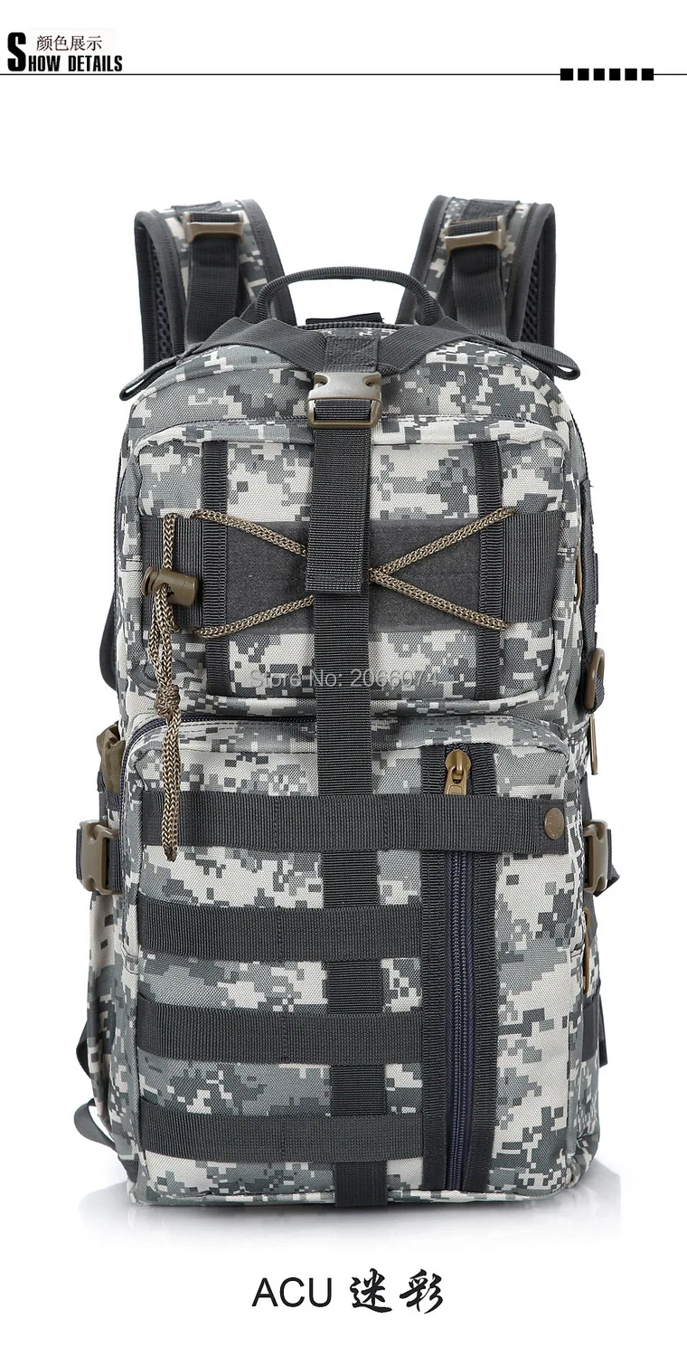 Уличный Военный Тактический штурмовой камуфляжный рюкзак с системой Молле