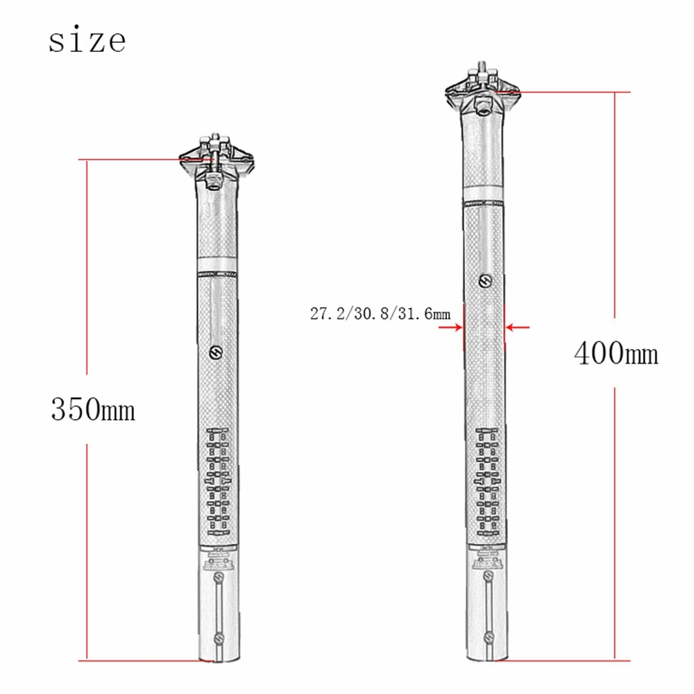 TOSEEK Bicycle Parts Matte 3K Carbon Fibe Cycling Seatpost for Road&Mountain Bike Seat Tube 27.2/30.8/31.6*350/400mm
TOSEEK Bicycle Parts Matte 3K Carbon Fibe Cycling Seatpost for Road&Mountain Bike Seat Tube 27.2/30.8/31.6*350/400mm