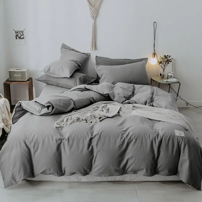 New gray blue 100%cotton Duvet Cover Fitted sheet Bed sheet Set 4pcs Queen/King Twin Size Bedding Sets Bedclothes parure de lit
New gray blue 100%cotton Duvet Cover Fitted sheet Bed sheet Set 4pcs Queen/King Twin Size Bedding Sets Bedclothes parure de lit