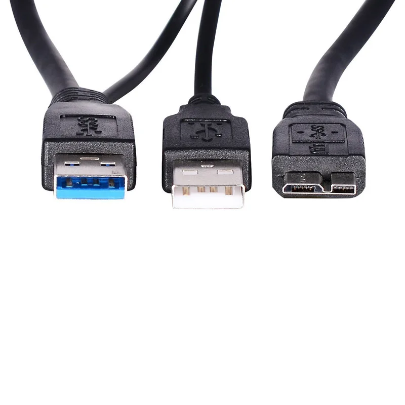 USB 3 0 двойная Мощность Y Форма 2 X Тип A к Micro B Супер Скоростной кабель Внешние