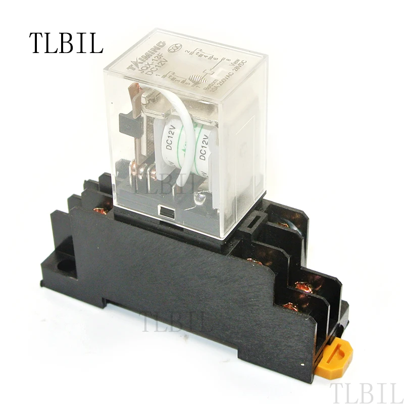 1 компл./Лот AC 110V реле мощности катушки DPDT 8 Pins JQX 13F 10A 240VAC/28VDC с базой разъема PTF08A|coil