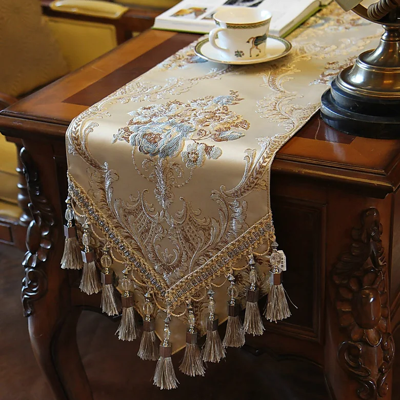 Fashion Amazing Imitated Silk Fabric Blue Jacquard Rural table runner Lace Luxury Table flag New year's special offer just 1pc
Fashion Amazing Imitated Silk Fabric Blue Jacquard Rural table runner Lace Luxury Table flag New year's special offer just 1pc