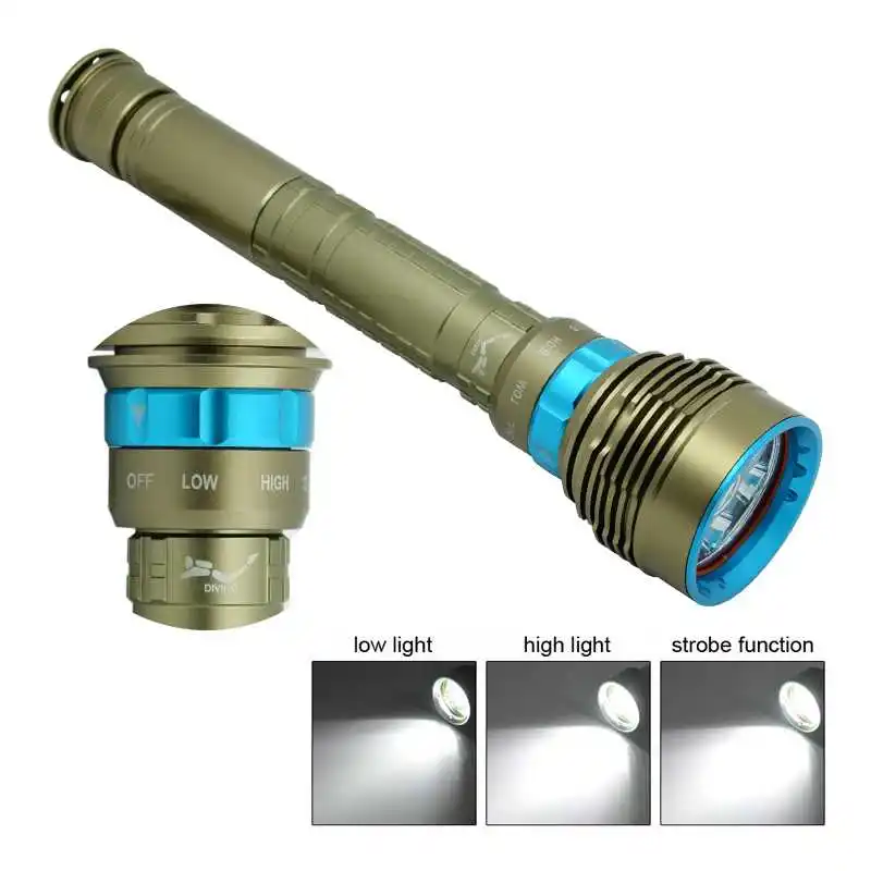 High Power LED Flashlight 15000 Lumens Diving Torch Video XM-L2 Led Dive Lantern Lamp Waterproof L2 18650 Torch
High Power LED Flashlight 15000 Lumens Diving Torch Video XM-L2 Led Dive Lantern Lamp Waterproof L2 18650 Torch