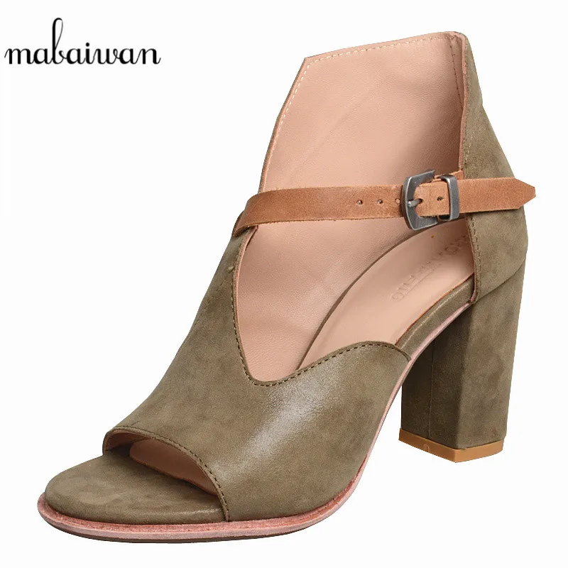 Mabaiwan Fashion Women Sandals Summer Square High Heels Shoes Woman Peep Toe Genuine Leather New Slippers Chaussures Femme Pumps
Mabaiwan Fashion Women Sandals Summer Square High Heels Shoes Woman Peep Toe Genuine Leather New Slippers Chaussures Femme Pumps