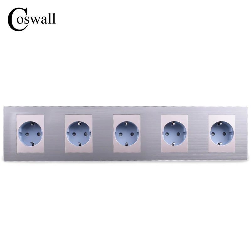 COSWALL 16A EU Standard Quintuple Outlet Luxury Wall 5 Way Power Socket Stainless Steel Panel Electrical Plug AC 110~250V
COSWALL 16A EU Standard Quintuple Outlet Luxury Wall 5 Way Power Socket Stainless Steel Panel Electrical Plug AC 110~250V