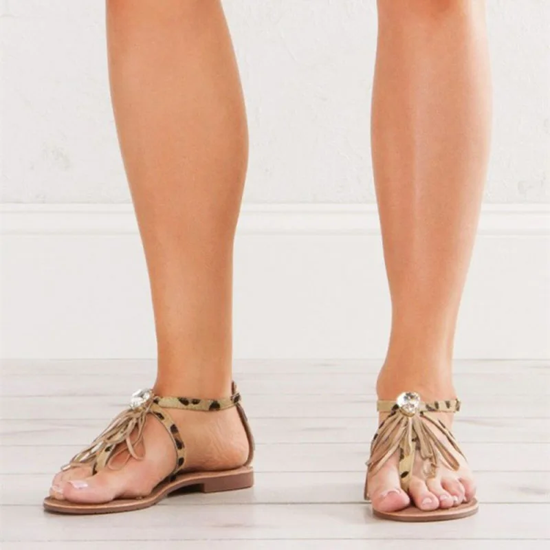 Khaki Rhinestone Animal Leopard Print Flat Heels Open Toe Ankle Strap Summer Gladiator Women Casual Beach Sandals Elegant FSJ
Khaki Rhinestone Animal Leopard Print Flat Heels Open Toe Ankle Strap Summer Gladiator Women Casual Beach Sandals Elegant FSJ