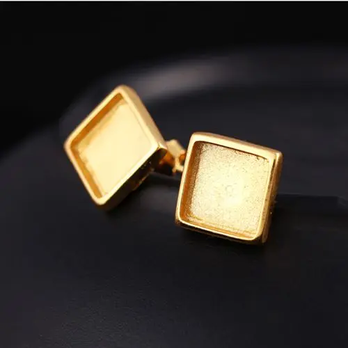 Sterling Silver 925 Yellow Gold Color Women Semi Mount Stud Earrings Princess Cabochon 8x8mm Amber Agate Turquoise Setting
Sterling Silver 925 Yellow Gold Color Women Semi Mount Stud Earrings Princess Cabochon 8x8mm Amber Agate Turquoise Setting