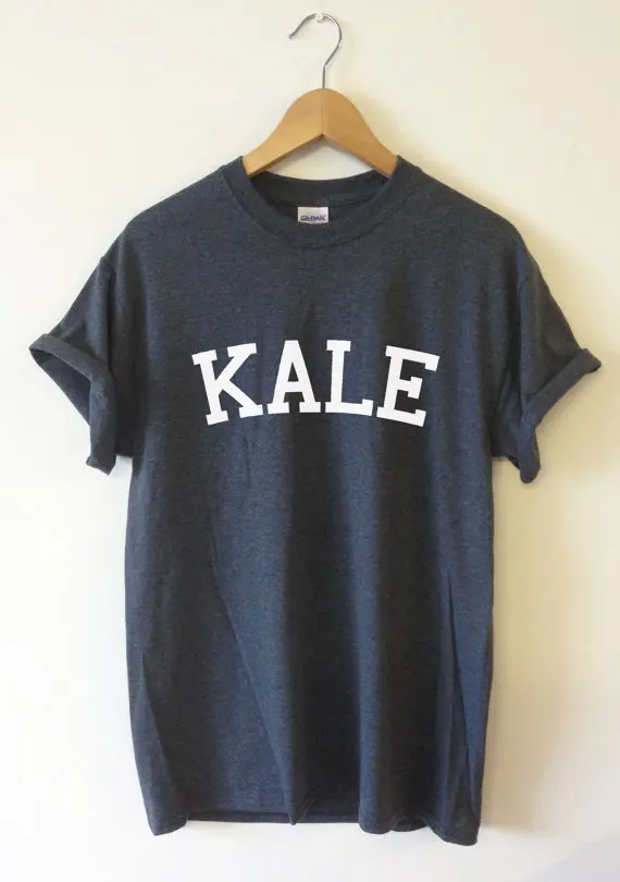 Футболка с надписью kale футболка высокого качества унисекс большой размер и Colors