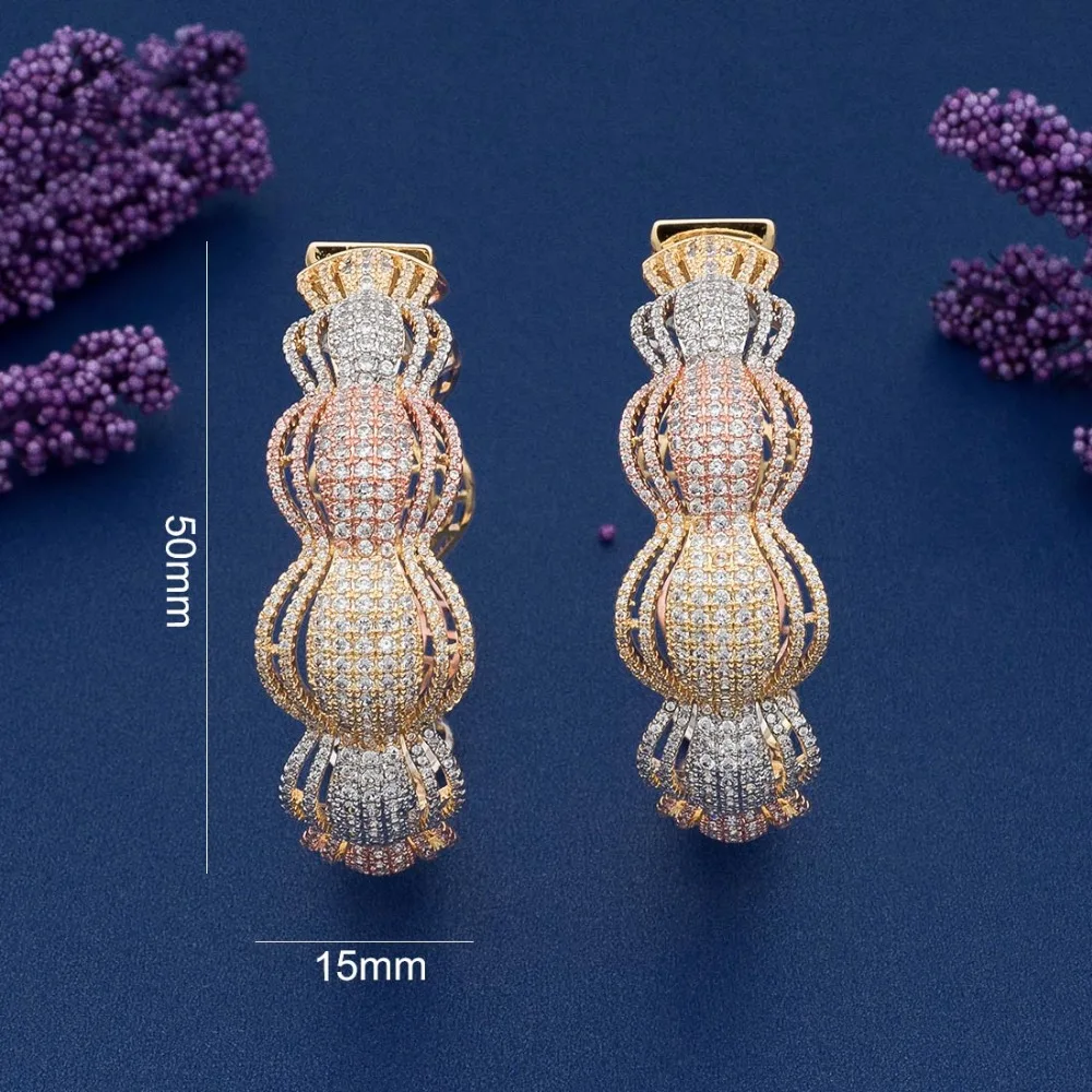 ModemAngel Hollow Luxury Lines Cubic Zircons 3 Tones Copper Jewelry Earrings Women Engagement Party Gifts Accessories
ModemAngel Hollow Luxury Lines Cubic Zircons 3 Tones Copper Jewelry Earrings Women Engagement Party Gifts Accessories