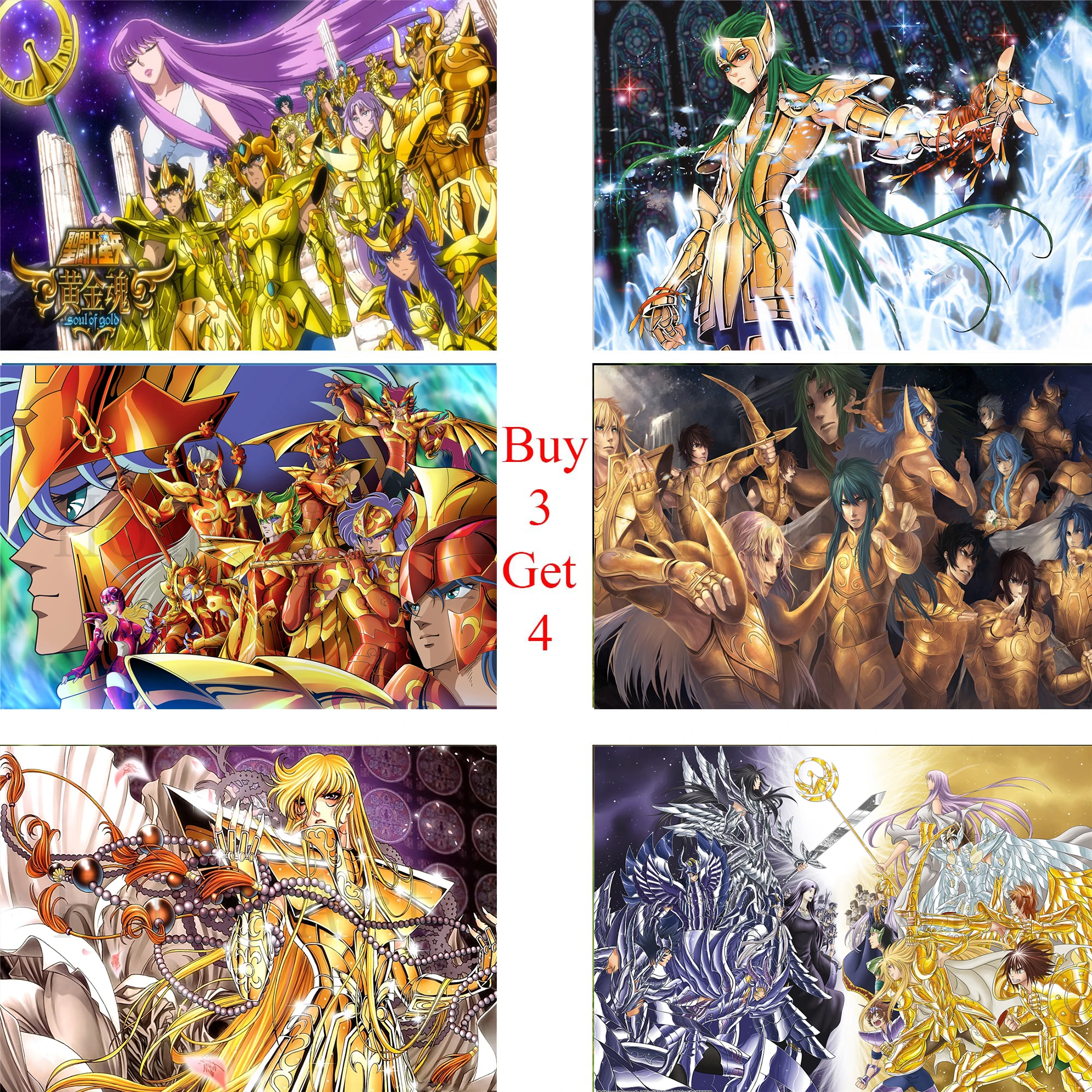 Плакат Saint Seiya наклейки на стену с прозрачным изображением украшение для дома