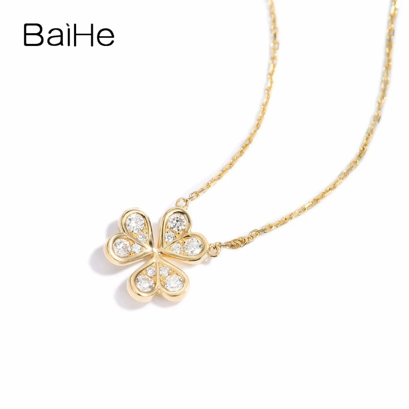 BAIHE Твердые 18K желтое золото 0.24ct H/SI круглые натуральные бриллианты женские свадебные ювелирные украшения клевер бриллиантовые ожерелья
BAIHE Твердые 18K желтое золото 0.24ct H/SI круглые натуральные бриллианты женские свадебные ювелирные украшения клевер бриллиантовые ожерелья