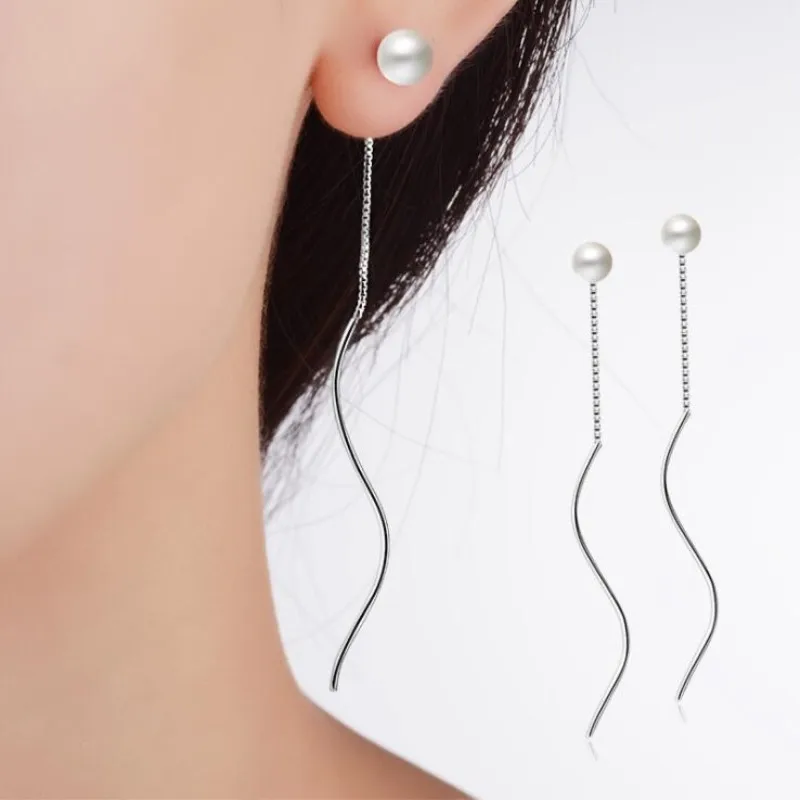 High-quality Fashion Korean Style 925 Sterling Silver Jewelry Temperament Ripple Tassel Long Pearl Female Dangle Earrings SE276
High-quality Fashion Korean Style 925 Sterling Silver Jewelry Temperament Ripple Tassel Long Pearl Female Dangle Earrings SE276