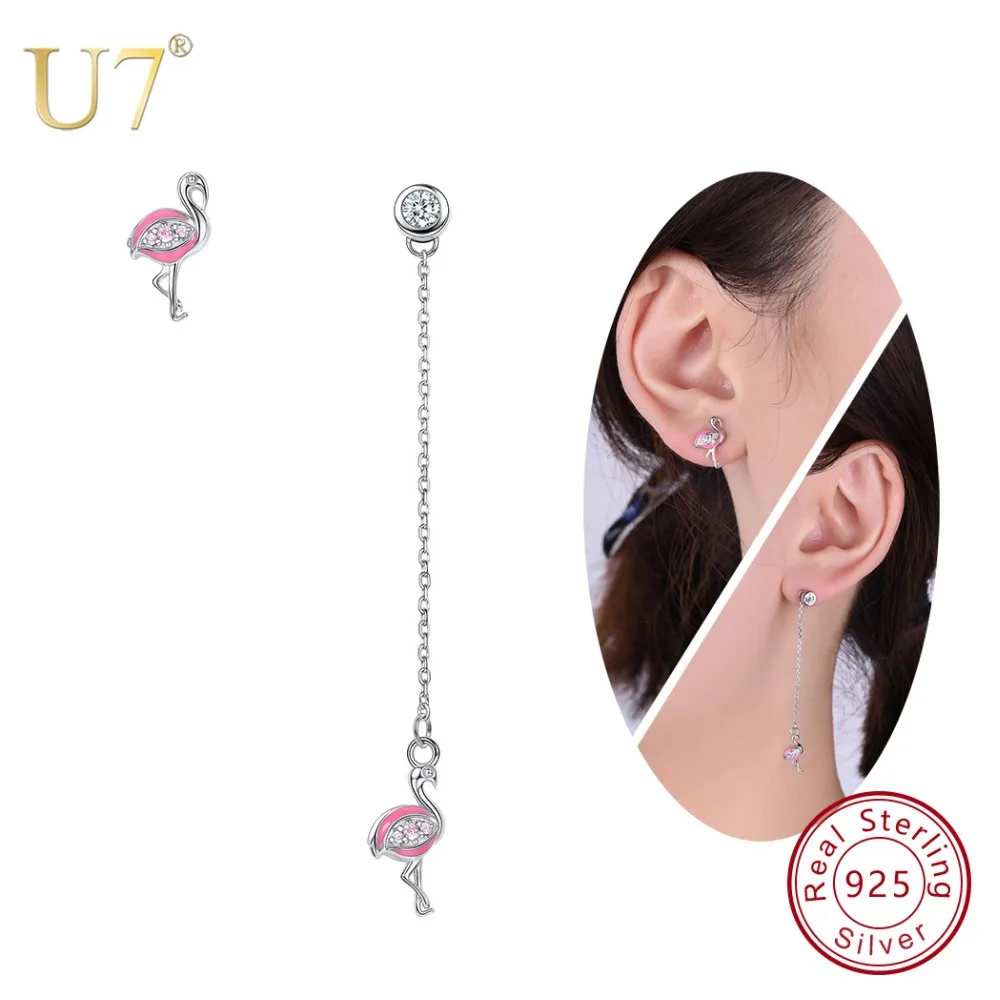 U7 Cute Animal Bird Flamingo 925 Sterling Silver Asymmetry Pink Drop Earrings for Women Party Jewelry Gifts Brincos SC139
U7 Cute Animal Bird Flamingo 925 Sterling Silver Asymmetry Pink Drop Earrings for Women Party Jewelry Gifts Brincos SC139