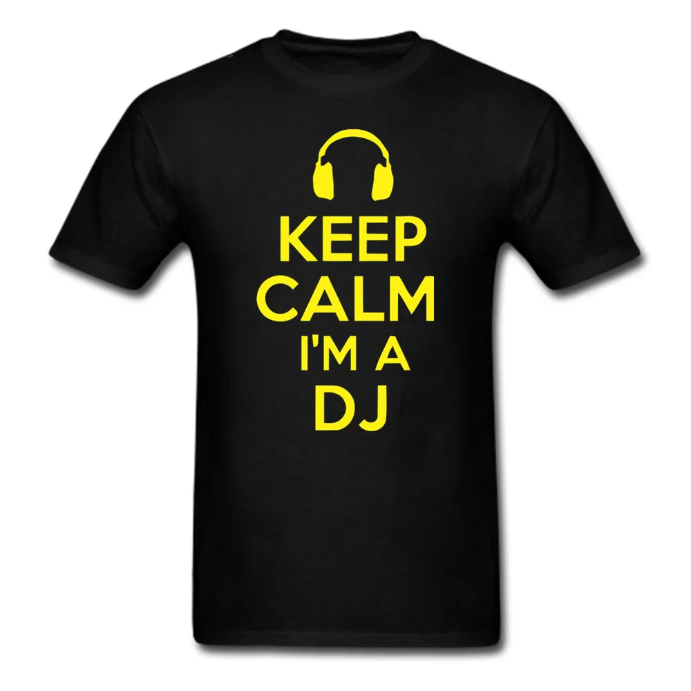 Личность классический хлопок Для мужчин круглый вырез горловины Keep Calm I'm DJ