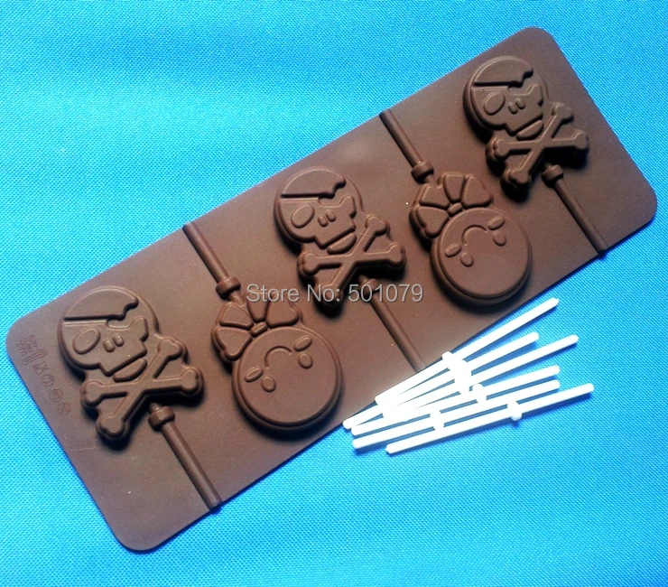 New Style (2pcs/lot) Silicone Skull Lollipop Mold 5 Corsair Handmade Chocolate Mold Biscuit Mold DIY Bakeware
New Style (2pcs/lot) Silicone Skull Lollipop Mold 5 Corsair Handmade Chocolate Mold Biscuit Mold DIY Bakeware