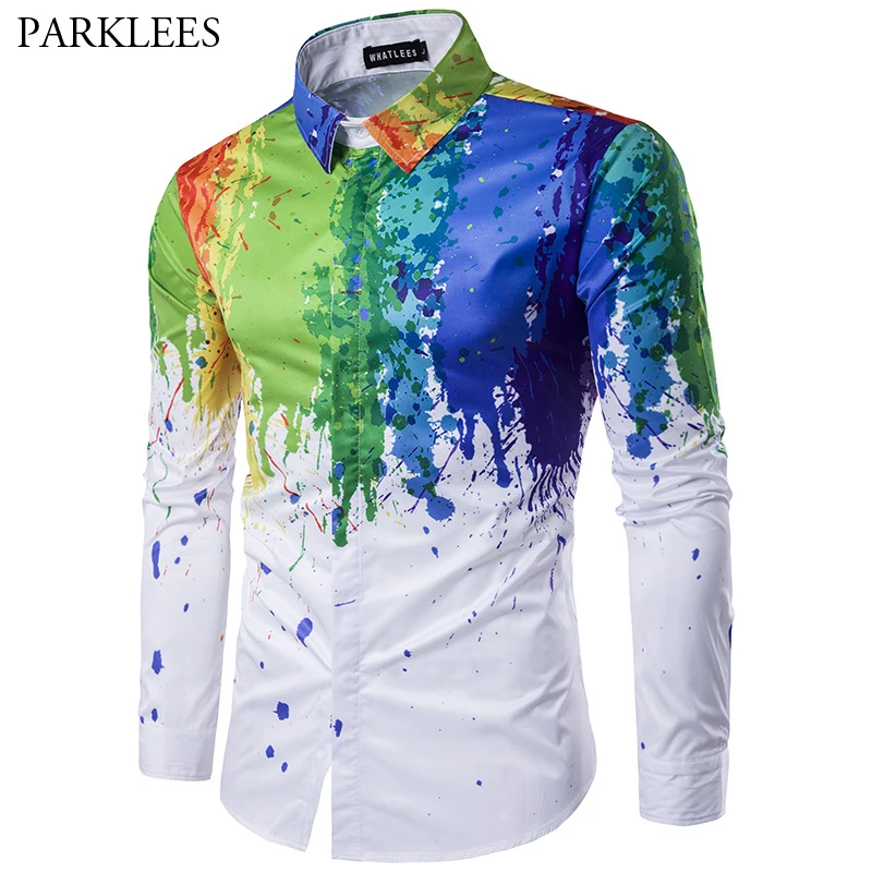 Splash Ink Print Hawaiian Shirt Men 2019 Brand New Long Sleeve Shirt Men Slim Fit Holiday Casual Mens Dress Shirts Chemise Homme
Splash Ink Print Hawaiian Shirt Men 2019 Brand New Long Sleeve Shirt Men Slim Fit Holiday Casual Mens Dress Shirts Chemise Homme