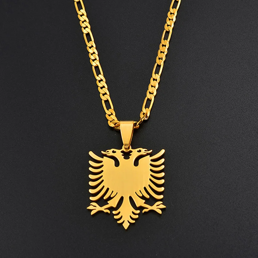Anniyo Albania Eagle Pendant Necklaces Gold Color & Stainless Steel Jewelry Ethnic Gifts for Women Men #068921
Anniyo Albania Eagle Pendant Necklaces Gold Color & Stainless Steel Jewelry Ethnic Gifts for Women Men #068921