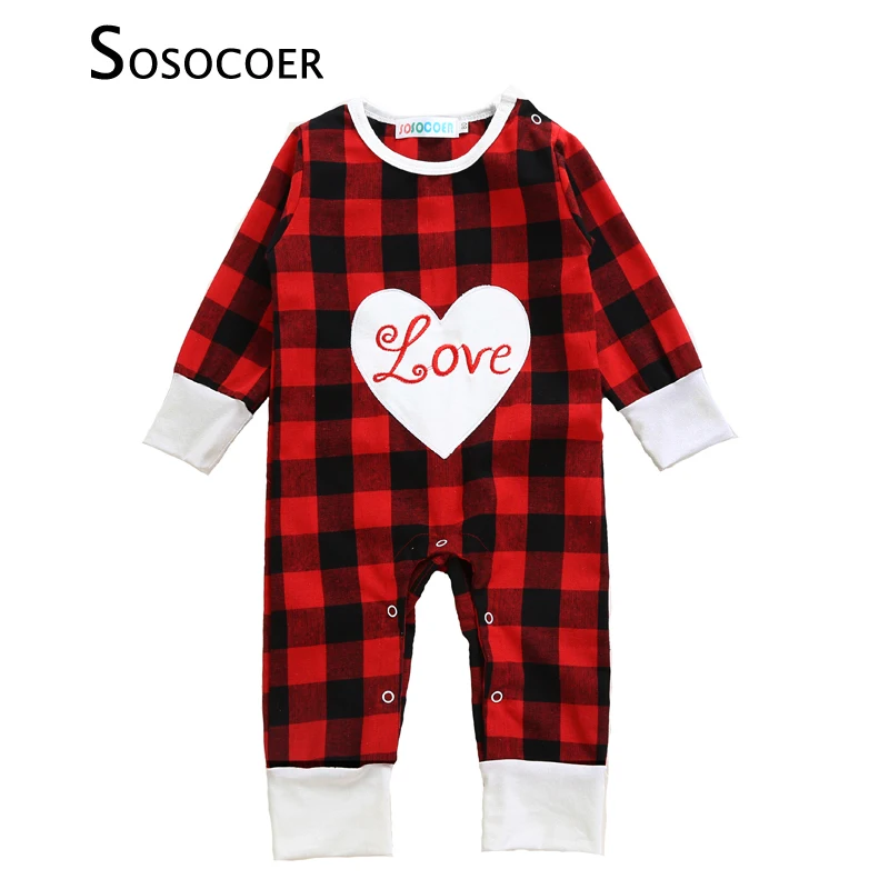 SOSOCOER Baby Girl Rompers 2017 New Autumn Plaid Heart Long-sleeve Kids Newborn Jumpsuit Romper Letter Love Infant Girls Clothes
SOSOCOER Baby Girl Rompers 2017 New Autumn Plaid Heart Long-sleeve Kids Newborn Jumpsuit Romper Letter Love Infant Girls Clothes