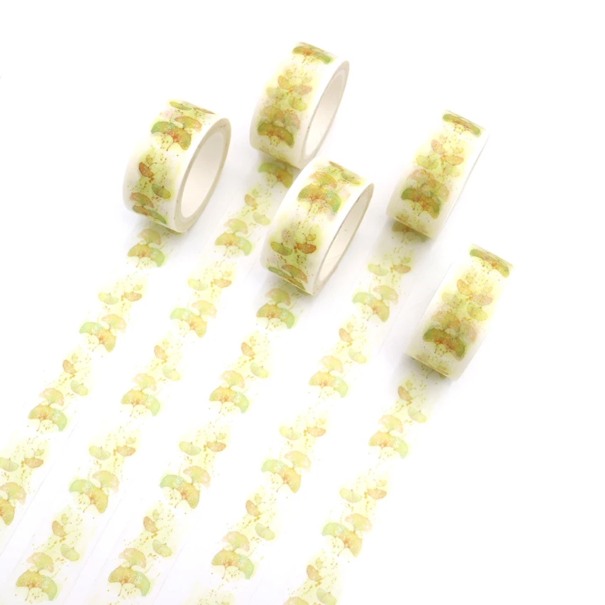 1 шт. Творческий листьев гинкго лента Washi DIY японский Бумага декоративная клейкая