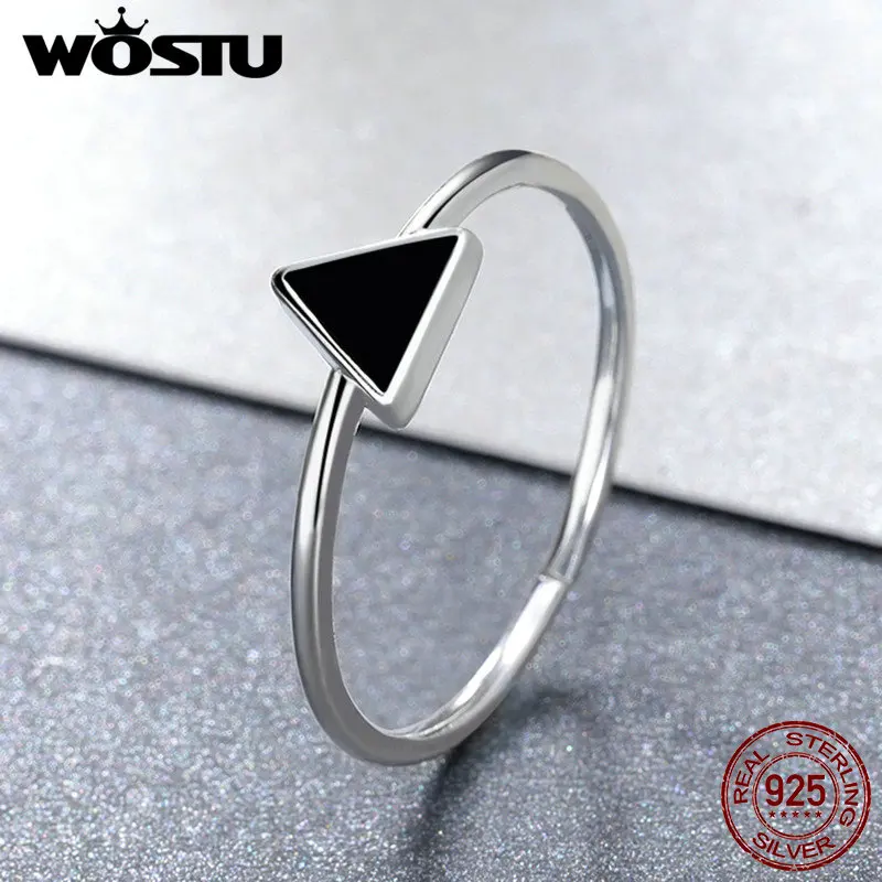WOSTU Real 925 Sterling Silver Black Triangle Open Finger Rings Women Man Party Geometric Fine Jewelry Adjustable Ring FMR158
WOSTU Real 925 Sterling Silver Black Triangle Open Finger Rings Women Man Party Geometric Fine Jewelry Adjustable Ring FMR158