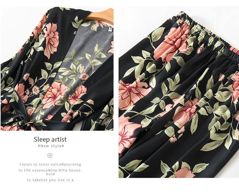 Fdfklak Spring Summer New Pyjamas Women Silk Pyjama Femme Sleepwear Sets Pijama Sexy Faux Silk Floral 4 Pieces Home ClothesQ1228
Fdfklak Spring Summer New Pyjamas Women Silk Pyjama Femme Sleepwear Sets Pijama Sexy Faux Silk Floral 4 Pieces Home ClothesQ1228