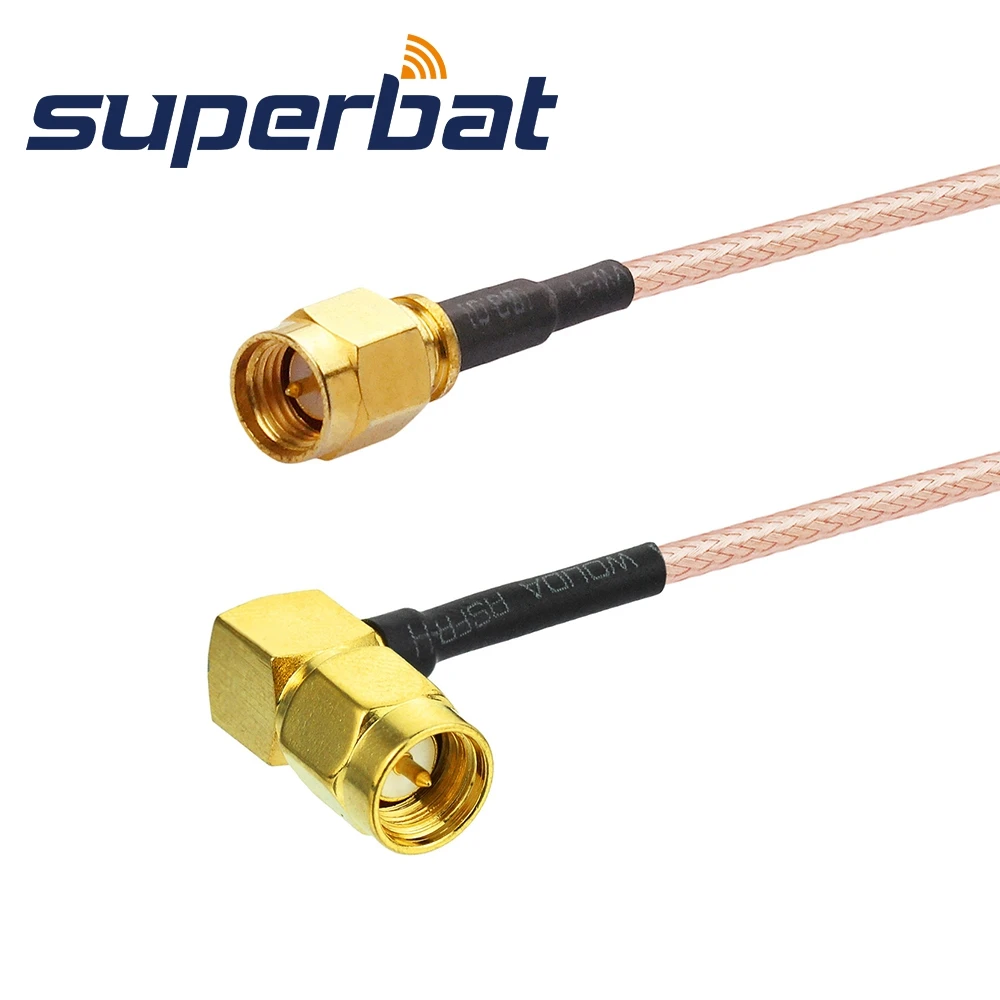 

Superbat SMA Plug Right Angle to SMA Male Straight Patch Lead RG316 40cm RF Cable Assembly for Wi-Fi Radios