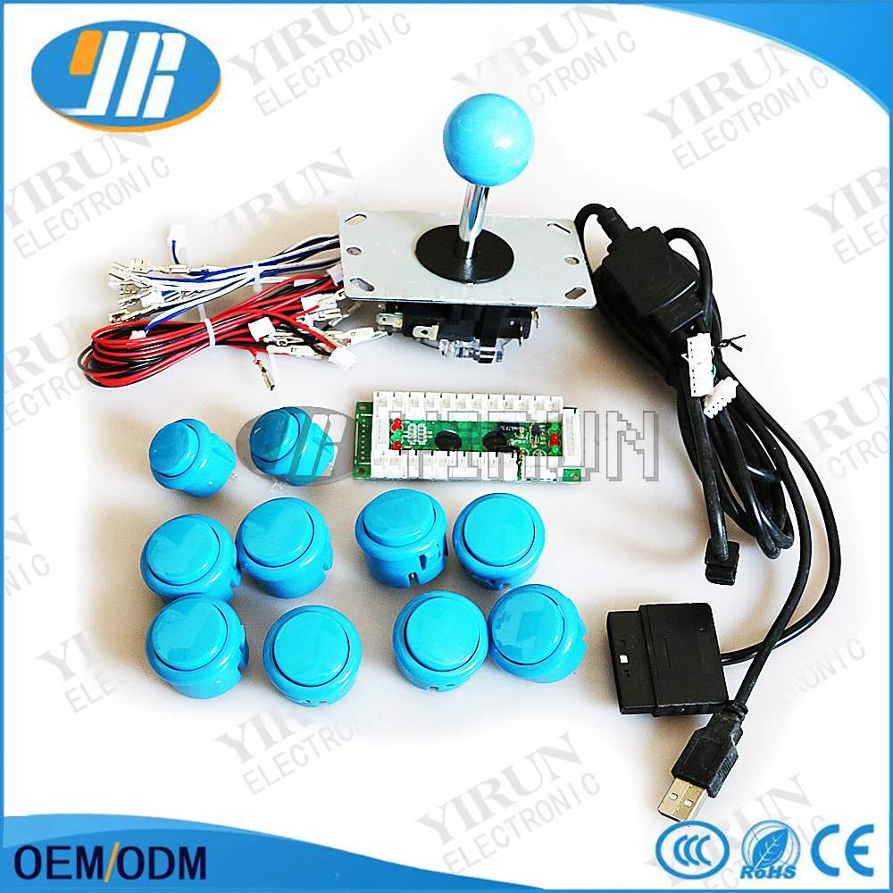 Аркадный набор сделай сам PC/PS2/PS3/XBOX 360 USB кодировщик PC для джойстика + SANWA