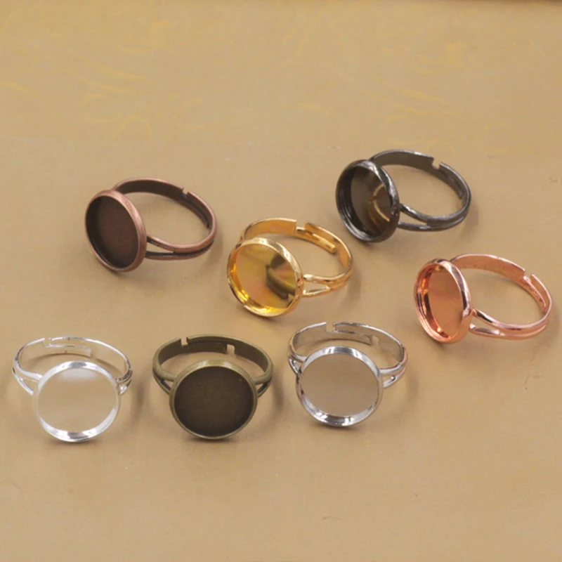 DIY Glass round Settings Tray Adjustable 7 Colors Blank Ring Base 10/12/14/16/18/20mm Open 10PCS/Lot
DIY Glass round Settings Tray Adjustable 7 Colors Blank Ring Base 10/12/14/16/18/20mm Open 10PCS/Lot