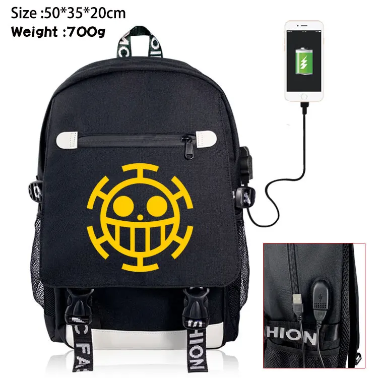 Аниме One piece Trafalgar Law, рюкзак с USB-зарядкой, сумки на плечо для ноутбука, школьные сумки для мальчиков и девочек, Женская дорожная сумка для книг
Аниме One piece Trafalgar Law, рюкзак с USB-зарядкой, сумки на плечо для ноутбука, школьные сумки для мальчиков и девочек, Женская дорожная сумка для книг