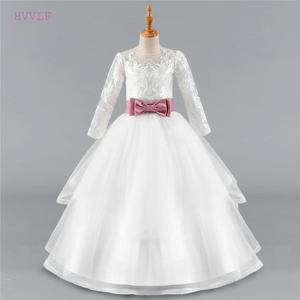 Real Photo Flower Girl Dresses For Weddings Ball Gown Long Sleeves Tulle Lace Bow Long First Communion Dresses Little Girl
Real Photo Flower Girl Dresses For Weddings Ball Gown Long Sleeves Tulle Lace Bow Long First Communion Dresses Little Girl