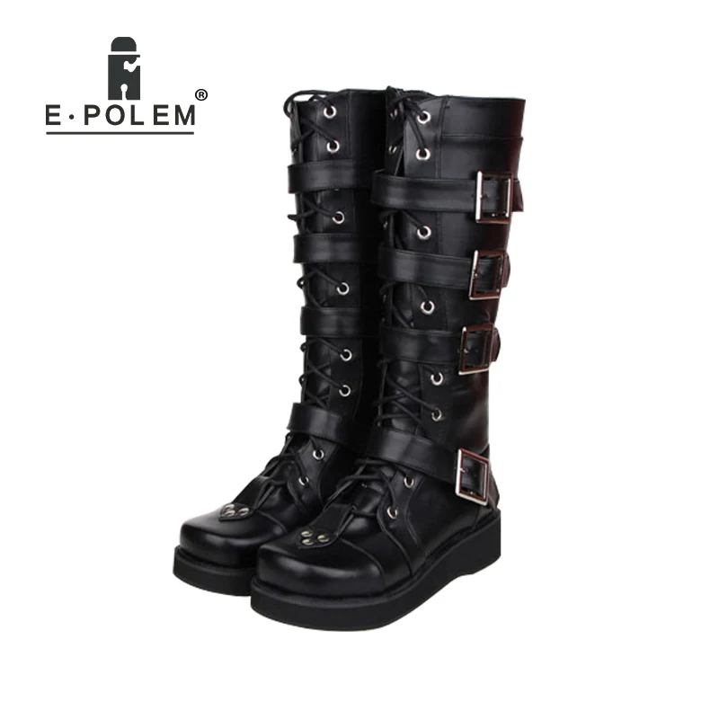 classic unisex high boots thick bottom sponge foam COS boots with zipper square buckle punk platform boots 9708
classic unisex high boots thick bottom sponge foam COS boots with zipper square buckle punk platform boots 9708