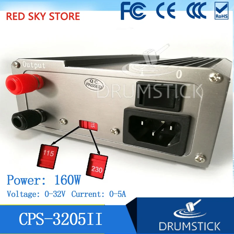 Гоферт Новый CPS 3205 II 3205II 160W (110Vac/220Vac) 0 32 V/0 5A компактный цифровой Регулируемый