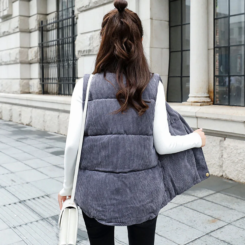 Warm Slim Vest Jacket Collar Casual Winter Warm Overcoat Sleeveless Buttons Zip Women Coat Overcoat Cotton Blend Colete
Warm Slim Vest Jacket Collar Casual Winter Warm Overcoat Sleeveless Buttons Zip Women Coat Overcoat Cotton Blend Colete