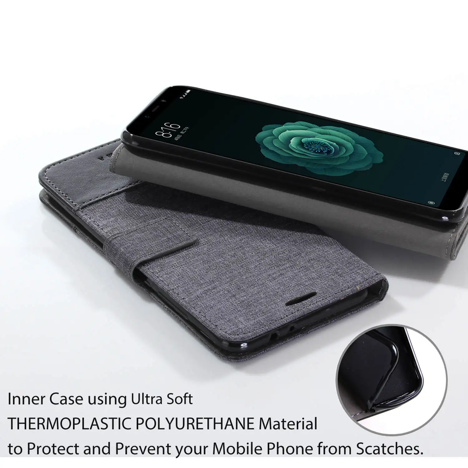 Роскошная джинсовая ткань + кошелек флип-кошелек кожаный чехол для XiaoMi A2 A1 5C 5S Plus