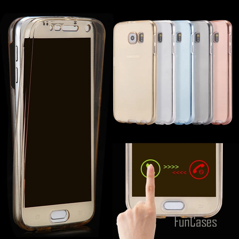 Передний ТПУ Мягкий сенсорный чехол для Samsung Galaxy S20 Ultra S10 Lite S9 Plus S8 полный защитный