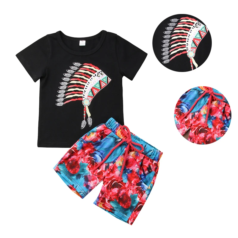 Костюмы для малышей черная футболка с этническим принтом топы с цветочным цветные шорты комплекты одежды из 2 предметов
Костюмы для малышей черная футболка с этническим принтом топы с цветочным цветные шорты комплекты одежды из 2 предметов