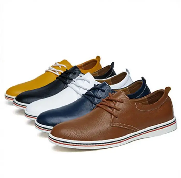 Lace-up Men's Flats Loafers Pointed toes Patchwork sole Male Solid Genuine Leather Soft Dress Shoes Casual Men Loafers 5 Colour
Lace-up Men's Flats Loafers Pointed toes Patchwork sole Male Solid Genuine Leather Soft Dress Shoes Casual Men Loafers 5 Colour